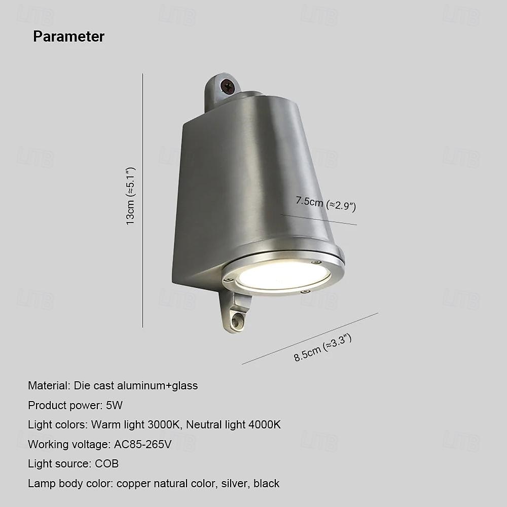 Промышленный уличный настенный светильник в форме подковы, черный, медный, натуральный, серебристый, теплый свет, нейтральный свет, водонепроницаемый настенный светильник, IP65, подходит для наружных 2026 - $61.99 –P1
