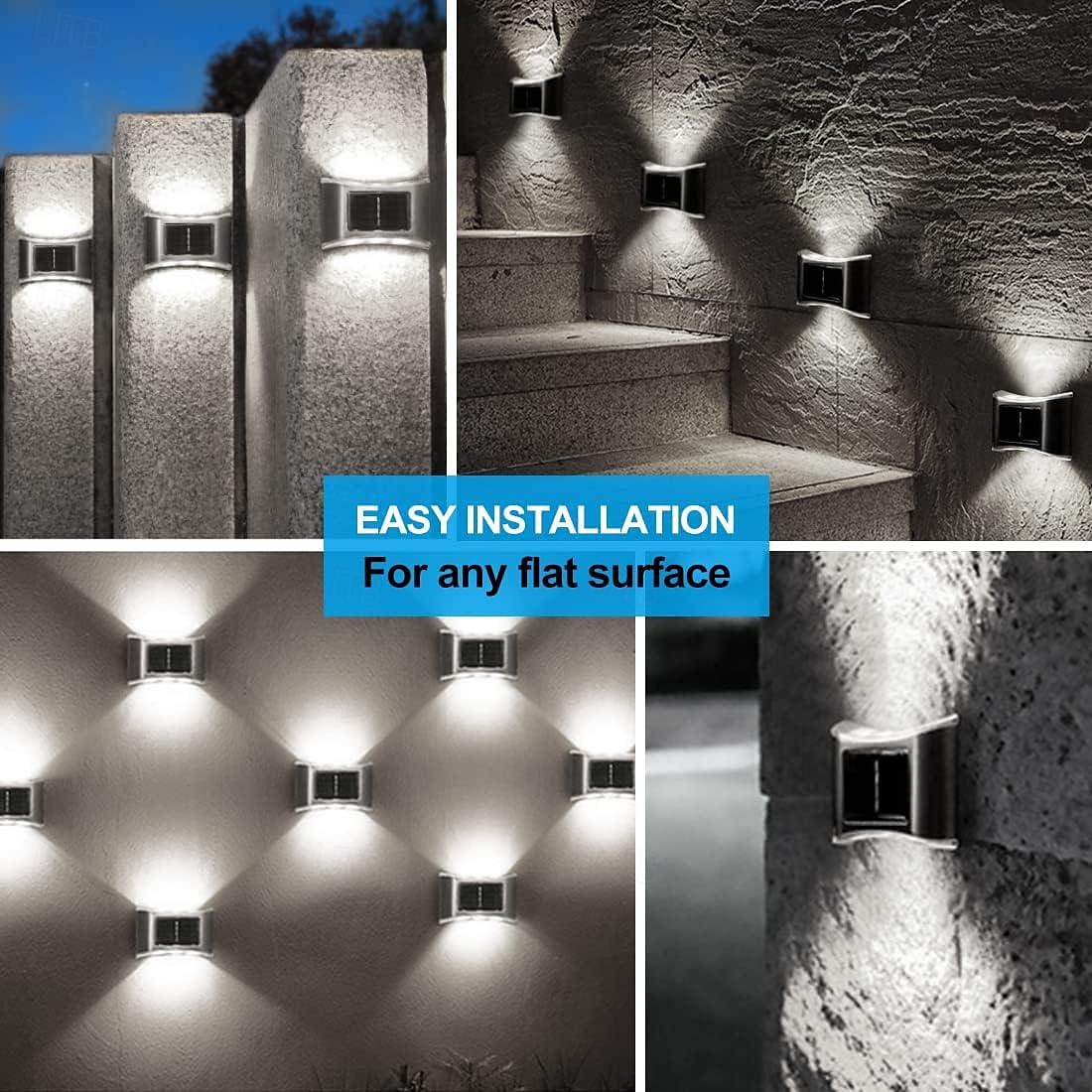 2/4pcs Solar Wall Light Up and Down Outdoor IP65 Waterproof LED Step Light Solar Fence Lights For Outdoor Yard Garden Lawn Patio Courtyard Fences Driveway Pathway Decoration 2025 - $30.99 –P8