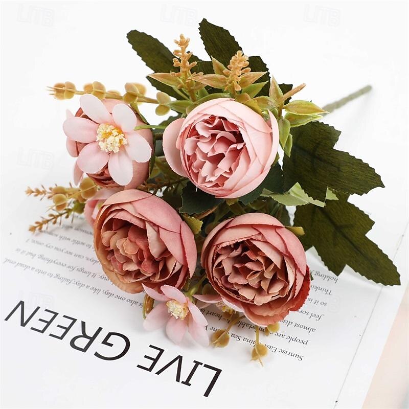 2 pezzi simulati di rosa artificiale palla crisantemo decorazione della casa ornamenti di fiori artificiali oggetti di scena di nozze fiori artificiali del 2025 a $15.99 –P13