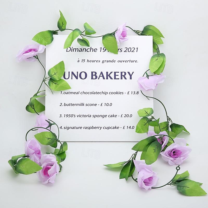 fleurs simulées fleurs artificielles fleurs en soie vigne vignes climatisation conduites d'eau arches de mariage décorations sinueuses rose vignes de 2025 ? $24.99 –P6