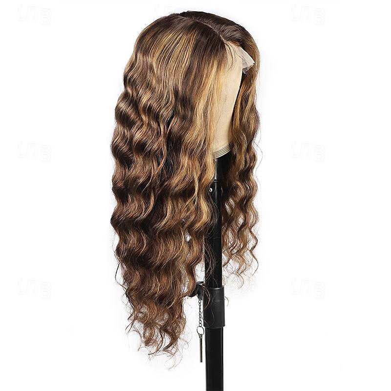 Parrucche per capelli umani anteriori in pizzo con onda profonda sciolta al 150% densità 13 * 4 Parrucche per capelli umani in pizzo trasparente evidenziano 4/27 colori del 2025 a $174.99 –P3