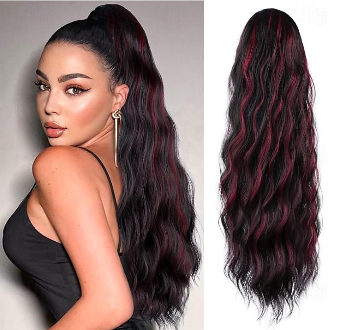 Blonde Ponytail Extension Drawstring Ponytail Hair Extension Clip in Ponytail Extension Long Wavy Ponytail Extension for Women Synthetic Ponytail Hairpiece Pony Tails Hair Extensions 2025 - $14.99 –P6