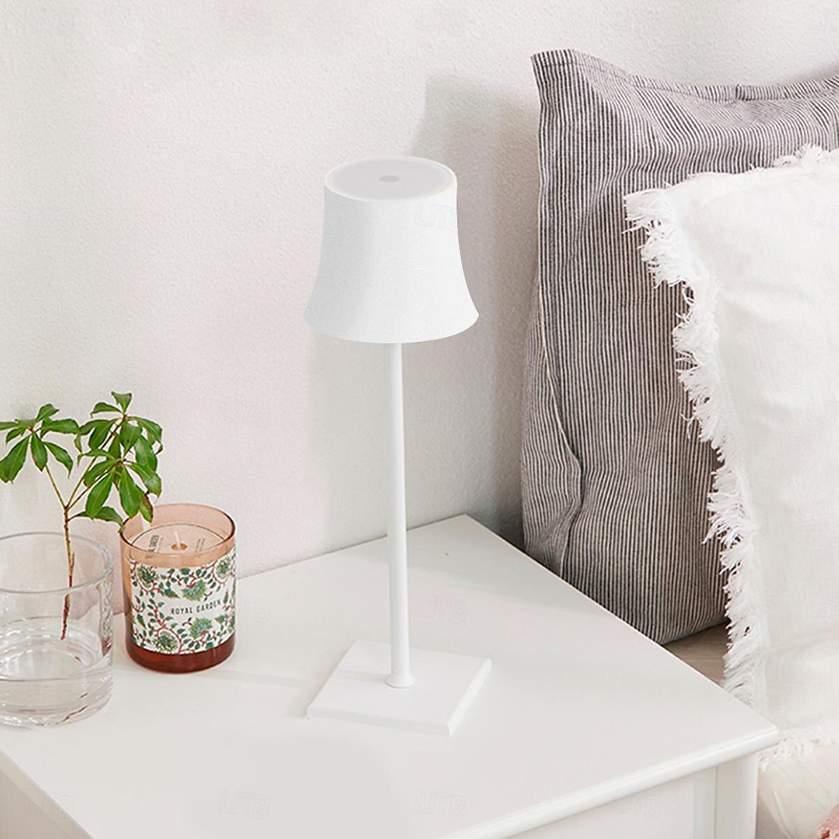 Portable Dimmable Table Lamp Cordless LED Lamp Aluminum Infinite Dimming Table Lamp Dining Room Bedroom Minimalist Type-C Rechargeable Battery Atmosphere Long Lasting 2025 - $52.99 –P7
