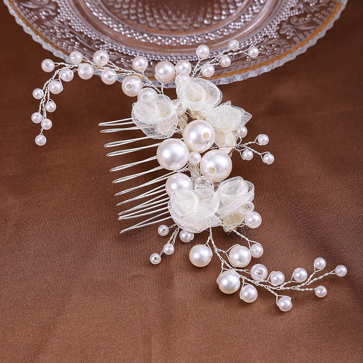 Peines de pelo Vestimenta de Cabeza Perla Artificial Legierung Boda cóctel Lujo Retro Con Perlado Artificial Lazo Celada Sombreros 2025 - $17.99 –P3