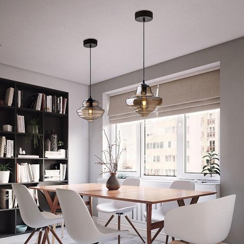 lampada a sospensione a led, design a lanterna, lampadario moderno in vetro metallo di grandi dimensioni, stile retrò adatto per cucina con lampadari, bancone bar, negozi/caffetterie, sala da pranzo, del 2025 a $249.99 –P2