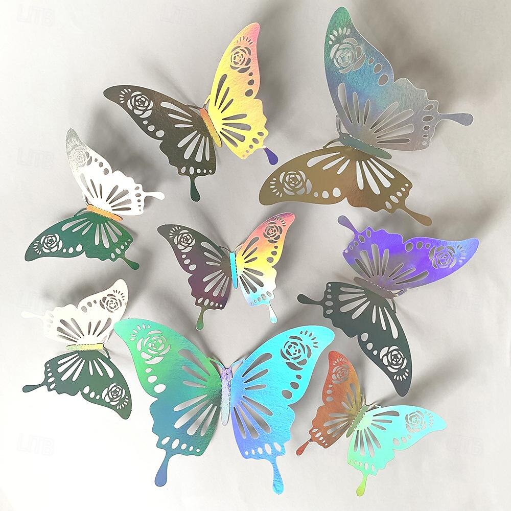 24 Pcs 3D Butterfly Wall Stickers Cake Balloon Decorative Accessories for Wedding Festivals and Parties in Foreign Trade 2025 - $15.49 –P6