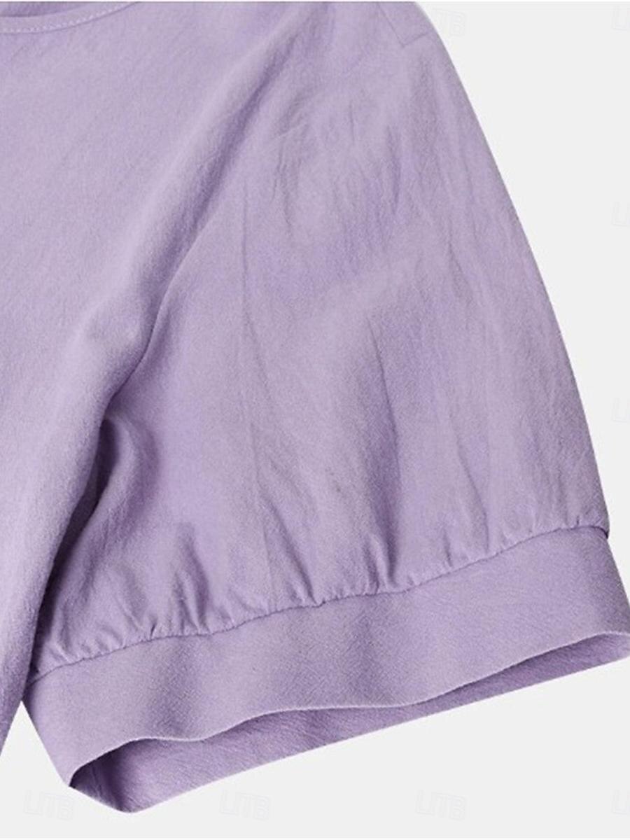 Femmes Blanche Violet Vert Été Printemps Robe Midi Robes inspirées du lin Robe Blanche Robe Décontractée Basique Quotidien Week-end Coupe Ample Uni Col ras du cou de 2025 ? $26.99 –P6
