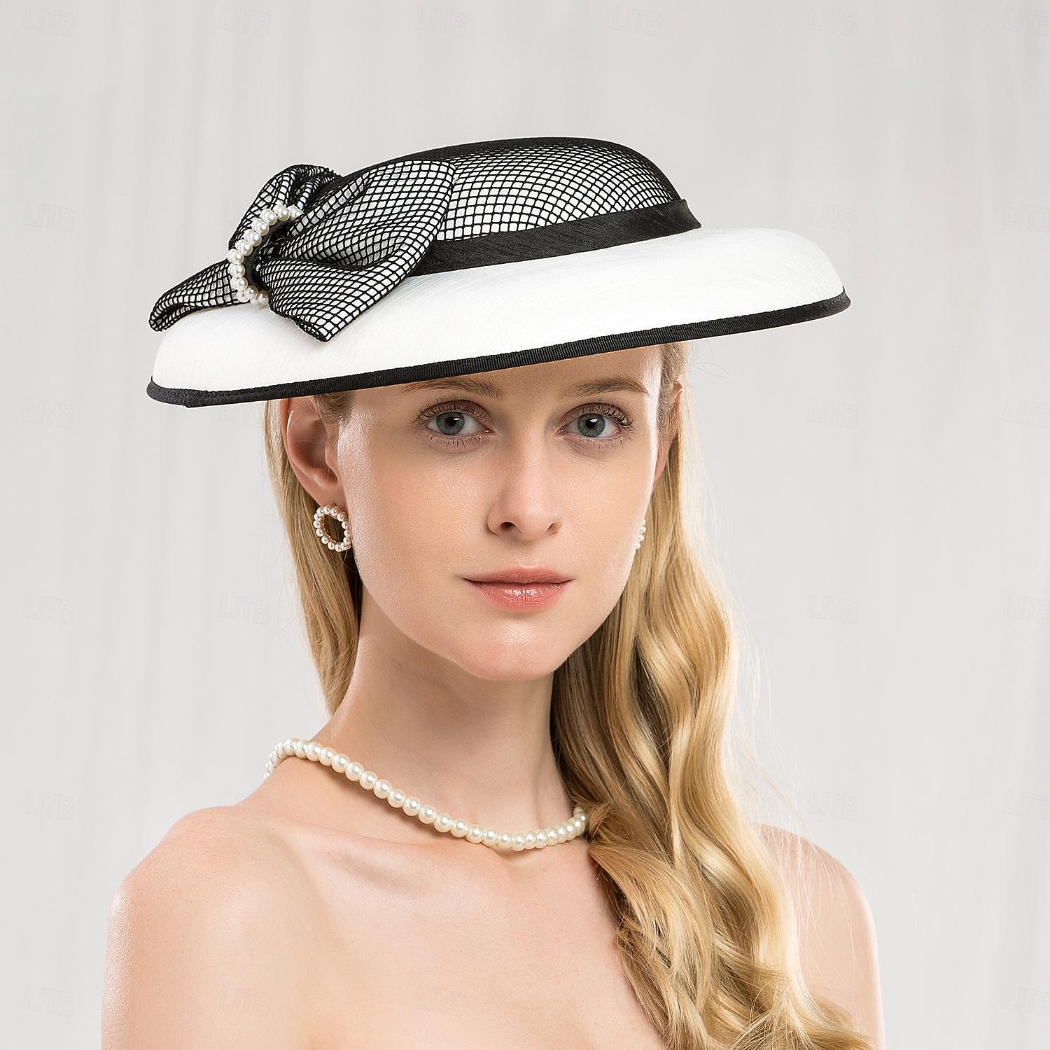 kapelusze nakrycia głowy włókno beret kapelusz słońce kapelusz spodek kapelusz wesele spotkanie przy herbacie eleganckie wesele z kokardką perły nakrycie głowy nakrycia głowy 2025 - $57.99 –P11