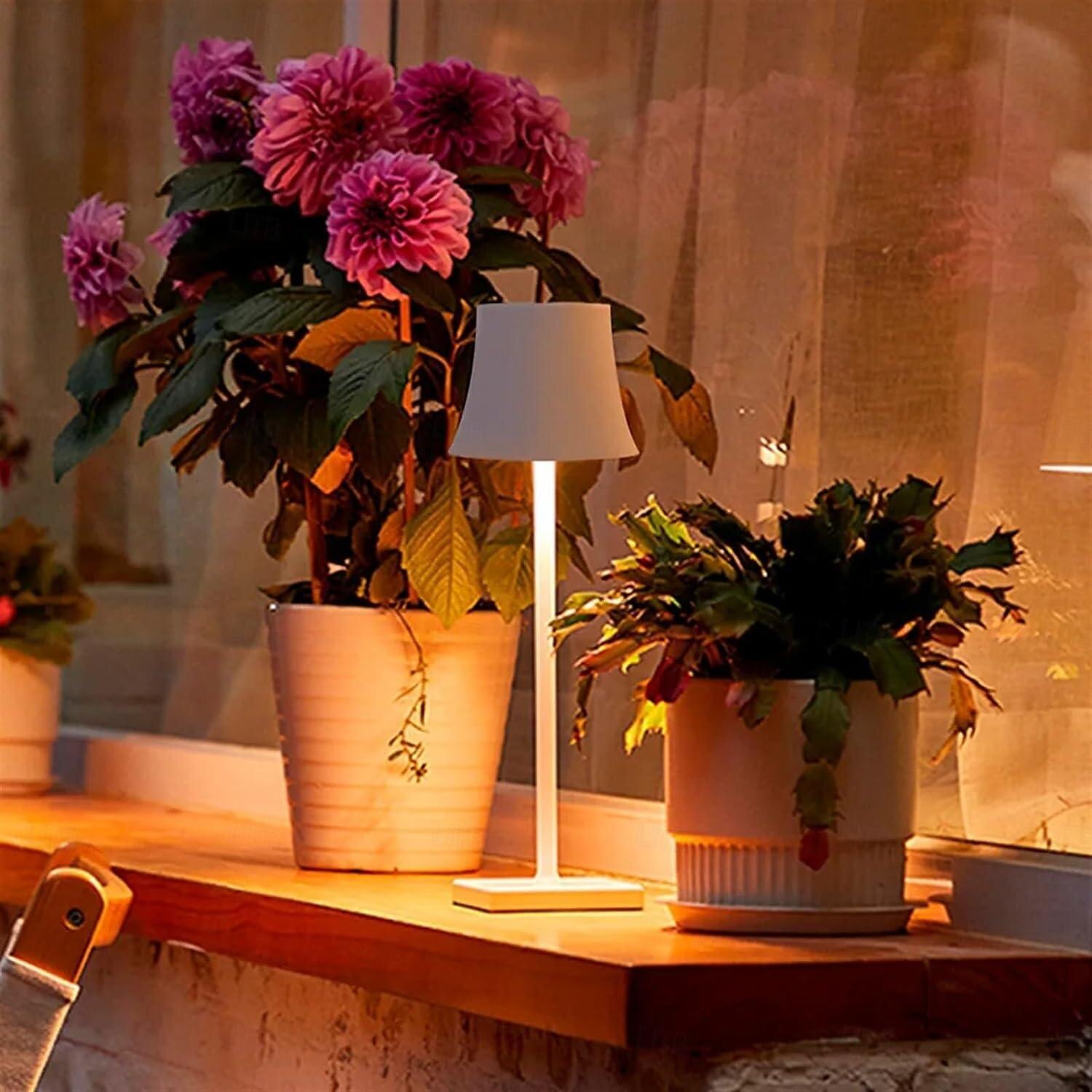 Portable Dimmable Table Lamp Cordless LED Lamp Aluminum Infinite Dimming Table Lamp Dining Room Bedroom Minimalist Type-C Rechargeable Battery Atmosphere Long Lasting 2025 - $52.99 –P5