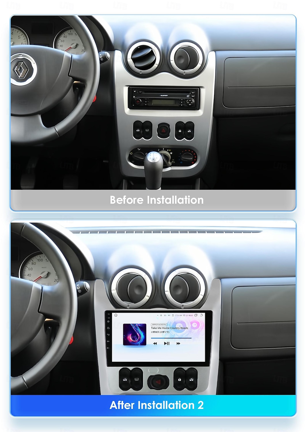 For Renault Logan 1 Sandero Dacia Duster 2009 - 2015 Car Radio Multimedia Video Player Navigation Android 12 stereo 2025 - $136.99 –P3