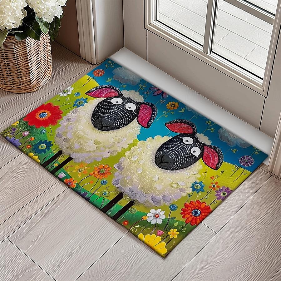 Sheeps Doormat Floor Mats Washable Rugs Kitchen Mat Non-Slip Oil Proof Rug Indoor Outdoor Mat Bedroom Decor Bathroom Mat Entrance Rug 2025 - $18.49 –P9
