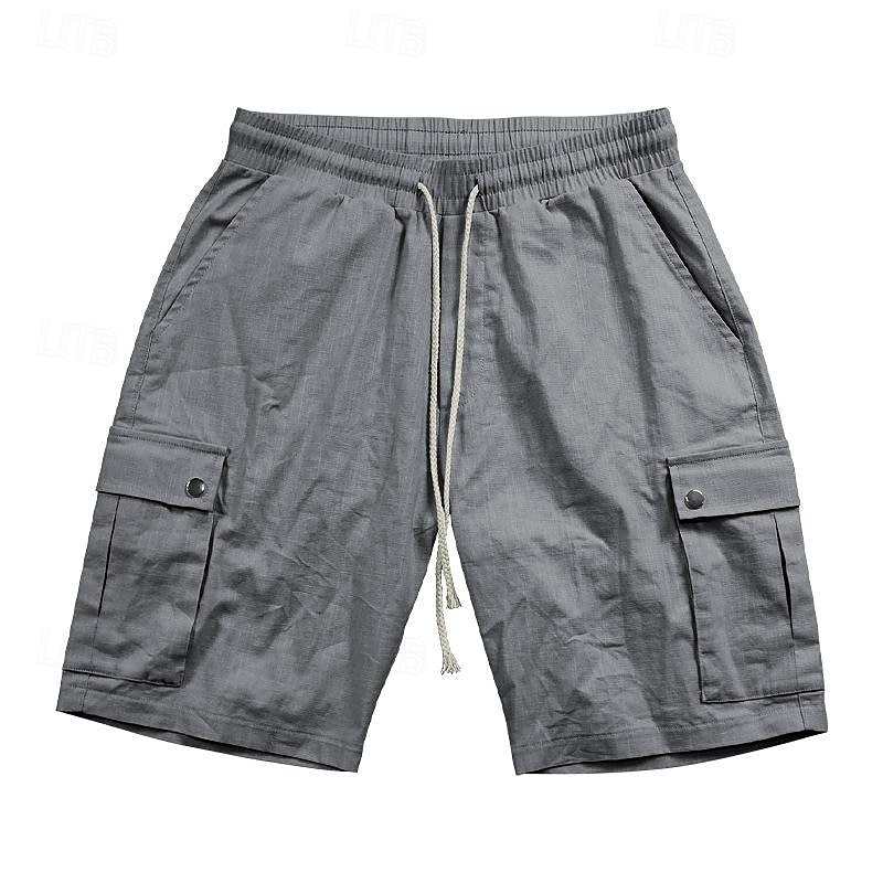 Homme Short Cargo Short Cordon Taille elastique Multi poche Plein Vestimentaire Court Extérieur du quotidien Sortie Mode Classique Noir Jaune de 2025 ? $27.99 –P16