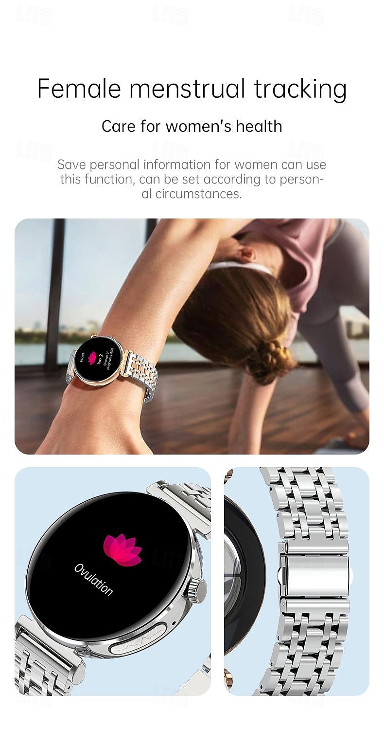 dames amoled smartwatch: 1,28” display met ecg, ppg & uitgebreide gezondheidsmonitoring 2025 - $75.99 –P17