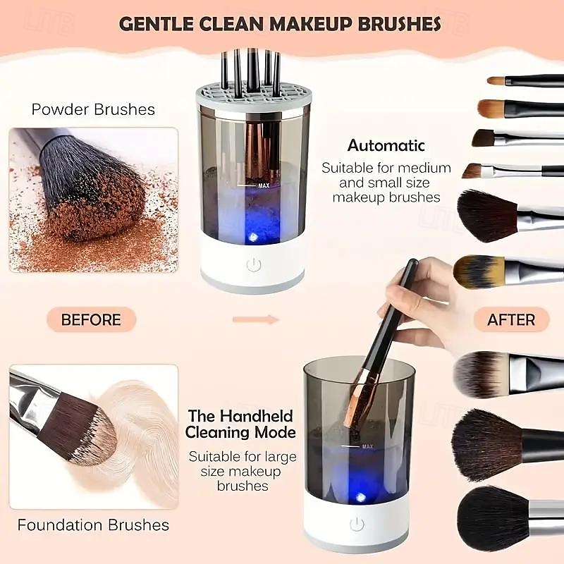USB Plug Portable Electric Makeup Brush Cleaner With Rubber Makeup Machine Electric USB Quick Cleaner Cleaning Brush Collar Brush 2025 - $27.99 –P4