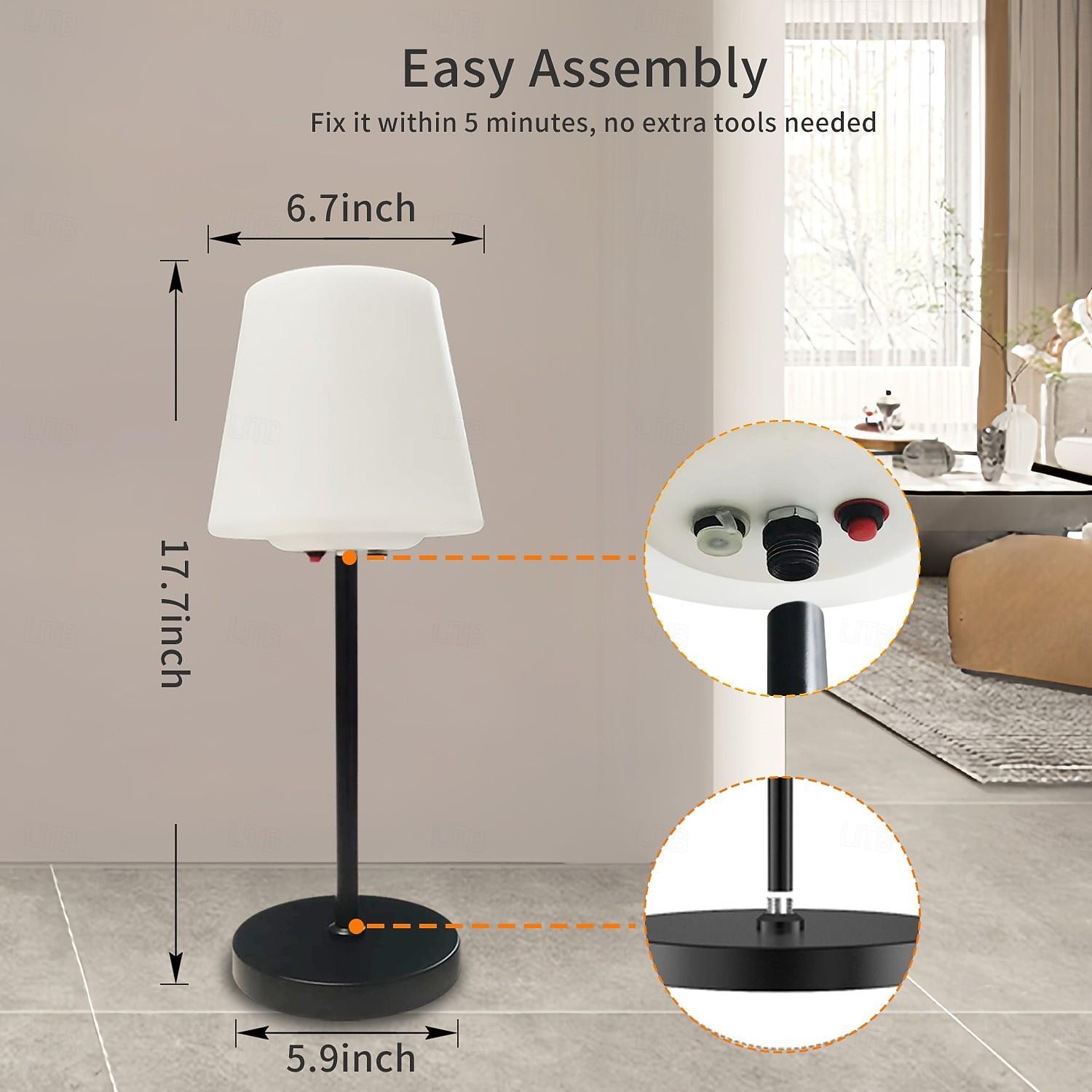 lampe de table solaire à intensité variable, lampes de table sans fil rechargeables, lampe de table portable à 3 modes de couleur pour salon, bureau, restaurant et terrasse de 2025 ? $63.99 –P2