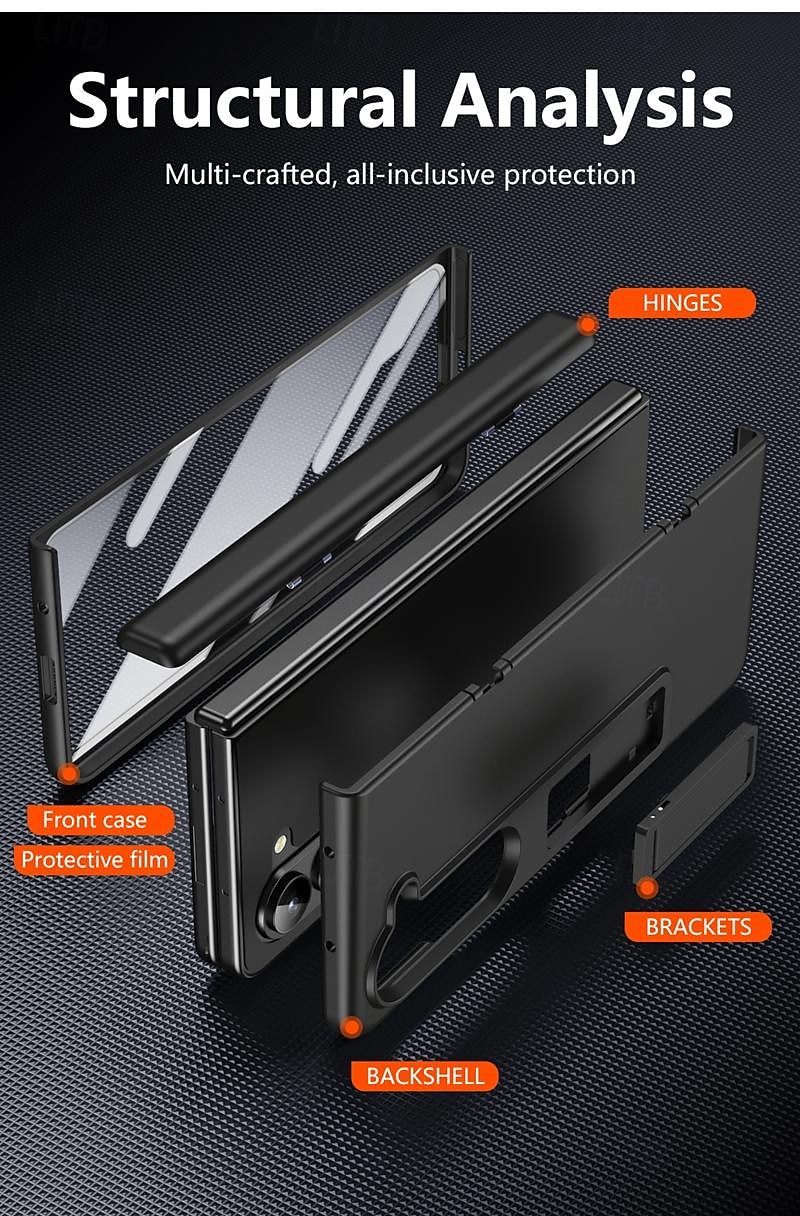 телефон Кейс для Назначение SSamsung Galaxy Z-сгиб 6 Z Fold 5 Z Fold 4 Z Fold 3 Кейс на заднюю панель со стендом и протектор экрана Полная защита тела броня ПК 2025 - $27.99 –P2