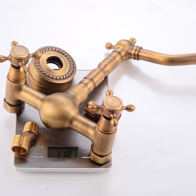 Lavandino rubinetto del bagno - Ruotabile / Classico Ottone antico Esterno Una manopola Due foriBath Taps del 2025 a $145.99 –P12