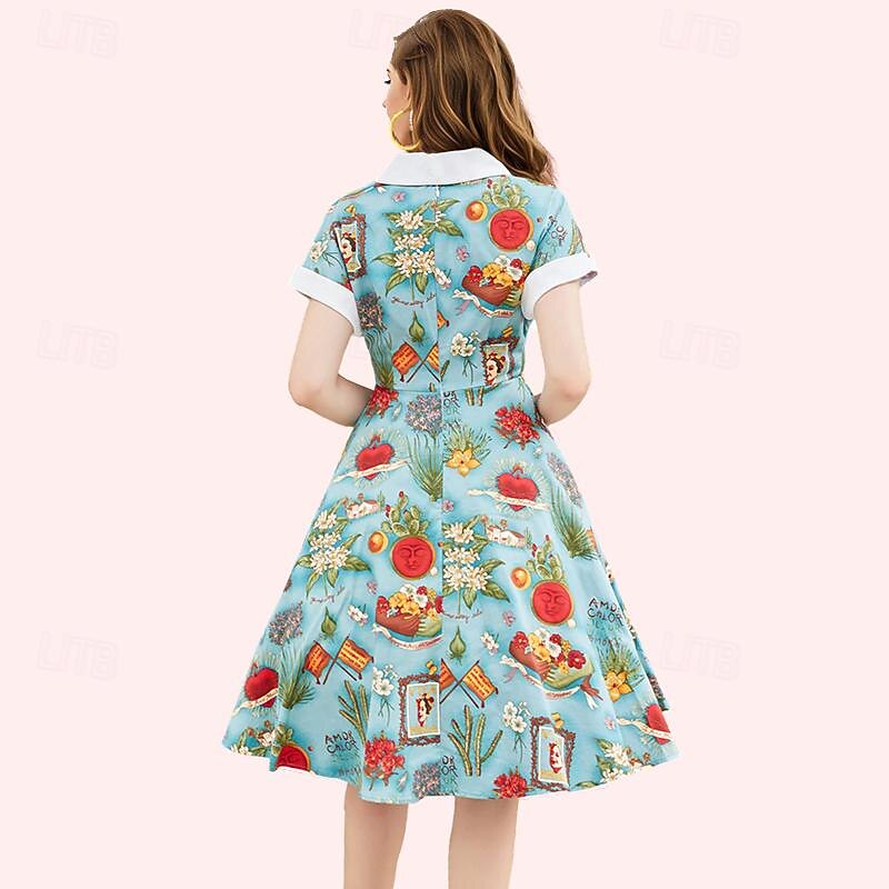 slim fit dress slacks Red 1950s Dots Mesh Swing Dress