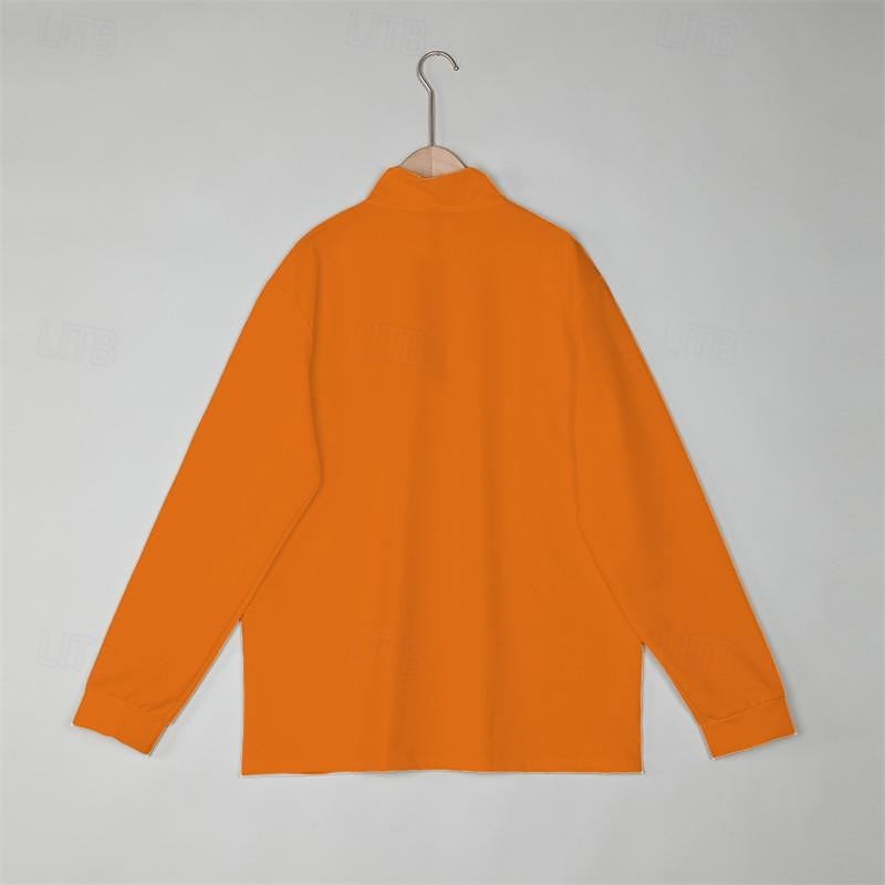 Homens Camiseta Polo Pullover Esportes Roupa Diária Quarter Zip Manga Longa Moda Confortável Tecido Bolsos Zip Up Primavera & Outono Normal Preto Branco Azul Marinha Laranja Camiseta Polo de 2026 por $23.99 –P13