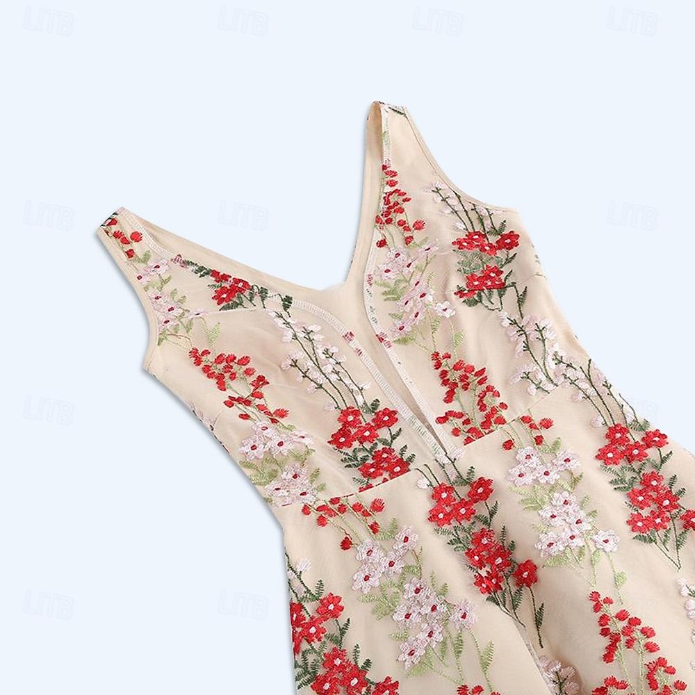 Anos 50 Retro Vintage Vestidos Vestido swing Floral Fantasia Mulheres Dia Das Bruxas Carnaval Baile de Máscaras Roupa Diária Festa de Solteira Adulto Vestido Vestidos de baile de 2026 por $40.99 –P8