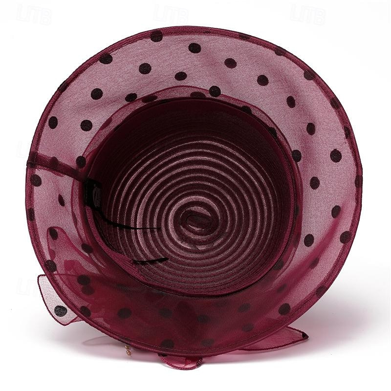 Elegáns Retró Rockabilly Halászsapka Elragadó ember Szalma napkalap Pöttyös Pöttyös Jelmez Női Tengerpart Parti Alkalmi / Napi Felnőttek Kalap 2026 - $20.99 –P8