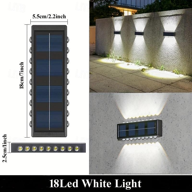 2 Packs LED Solar Wall Lights Beads Long Size  with Emitting Light Up and Down, Fence Outdoor Courtyard, Garden Pathway Decoration Light 2026 - $26.99 –P1