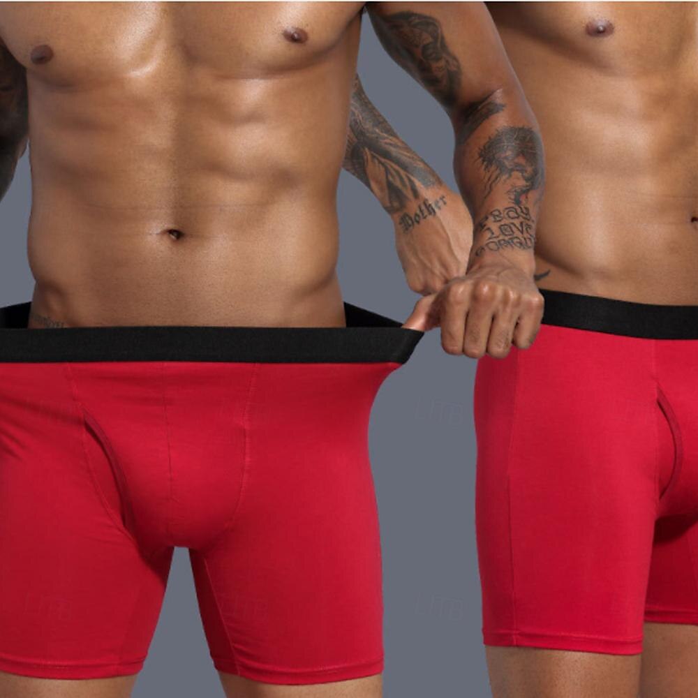 Multi Packs 5pcs Men's Black+Gray+Blue+Wine Underwear Shorts Biker Shorts Elastic Waist Plain Outdoor Daily 95% Cotton All Seasons 2025 - $28.99 –P9