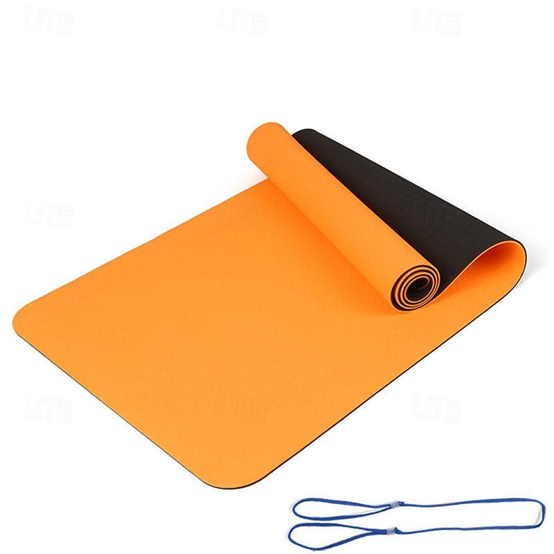 tpe6mm tweekleurige yogamat set van vijf stuks voor sport fitness stretching latex 2080 weerstandsriem wordt geleverd met rugzakriem 2025 - $50.69 –P12