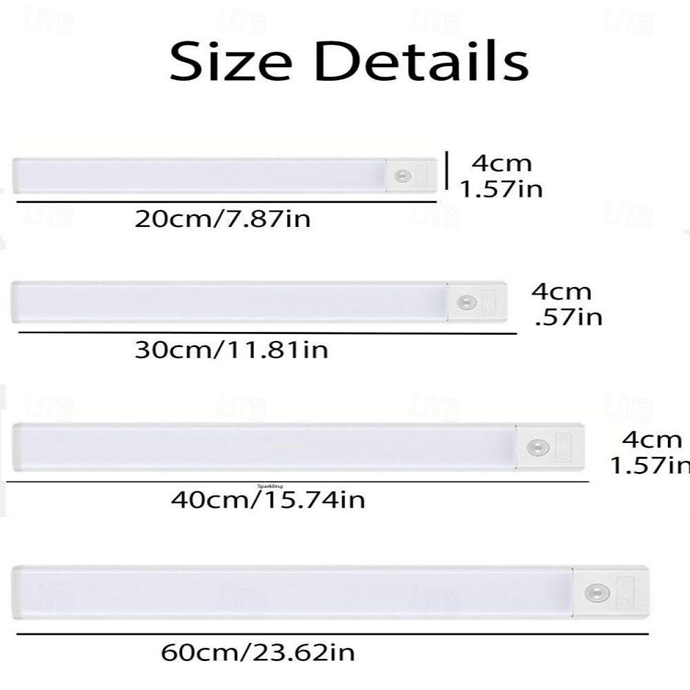2026年 超薄型人体誘導ライト充電式磁気吸引自己粘着ロング LED ワードローブワインキャビネットライトストリップ  コレクション – $17.99 –P1
