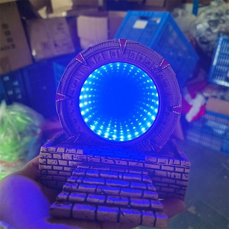 Atlantis Stargate Mirror LED Night Light Star Gate 3D Time Tunnel Ring Mirror Movie Replica Model Cospaly Halloween Party Prop Resin Collectable Toy Home Decor Ornament Gift 2025 - $51.24 –P9