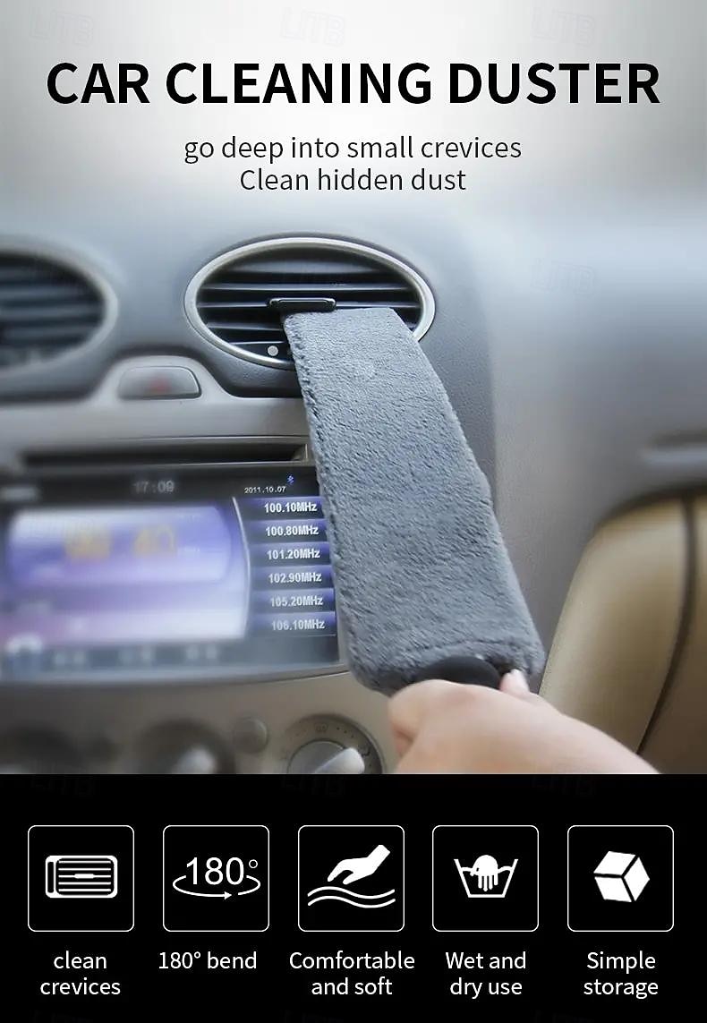 Car With The Gap Cleaning Tool Coral Velvet Cleaning Dead Corner Dust Dry and Wet Dual Use 2025 - $13.99 –P2