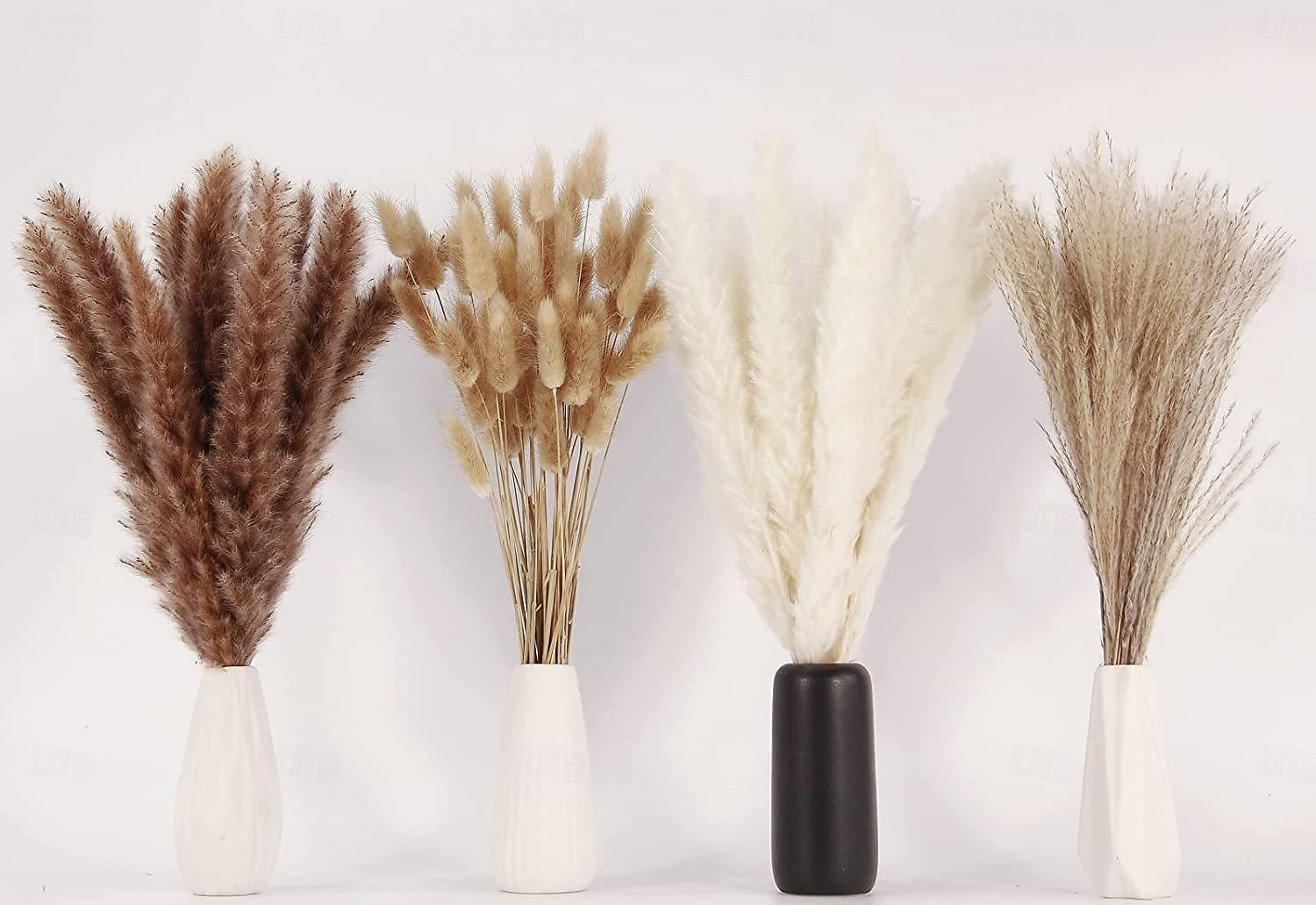 110 piezas pampas con flores de cola de conejo secas blancas decoración estilo boho hierba de pampa decoración de baño decoración de pared de baño florero de boda para novias y damas de honor 2026 - $29.99 –P8
