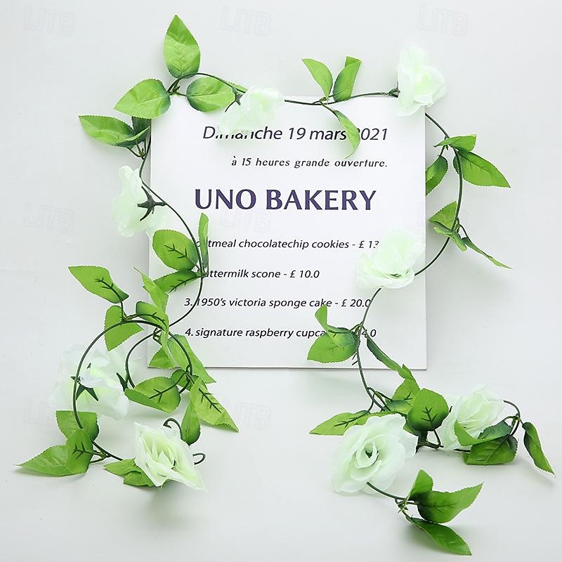 fleurs simulées fleurs artificielles fleurs en soie vigne vignes climatisation conduites d'eau arches de mariage décorations sinueuses rose vignes de 2025 ? $24.99 –P7