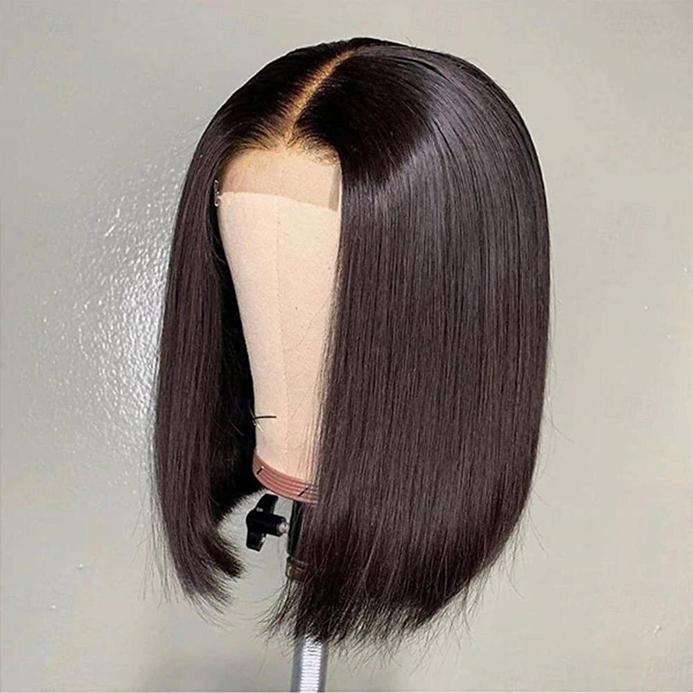 parrucche diritte corte in pizzo 4*4 parrucche di capelli umani con chiusura a caschetto al 150%. del 2025 a $124.99 –P3