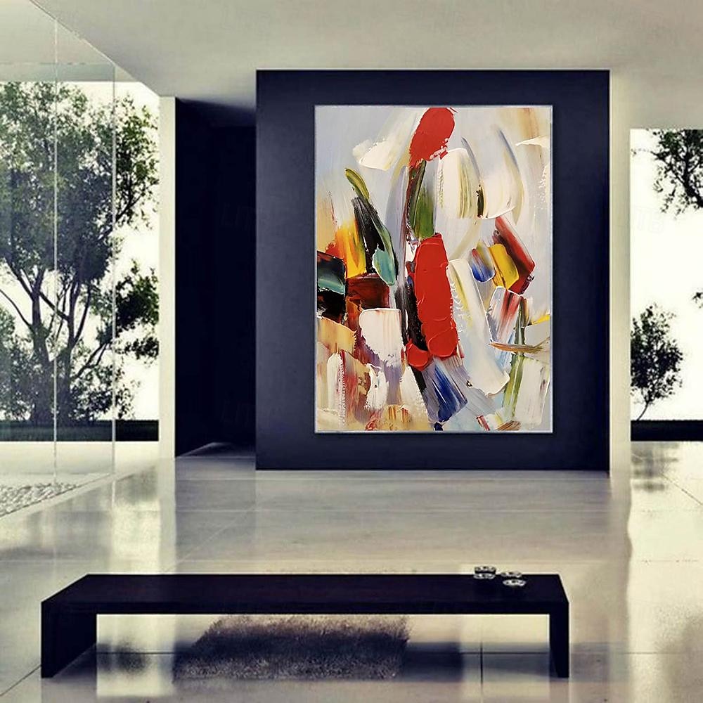 Buntes Gemälde auf Leinwand, handgemalt, moderne abstrakte Kunst, Acrylgemälde, handgemalte Wandkunst, abstraktes Messergemälde, übergroße Wandkunst auf Leinwand, große Wandkunstgemälde 2025 - $116.99 –P2