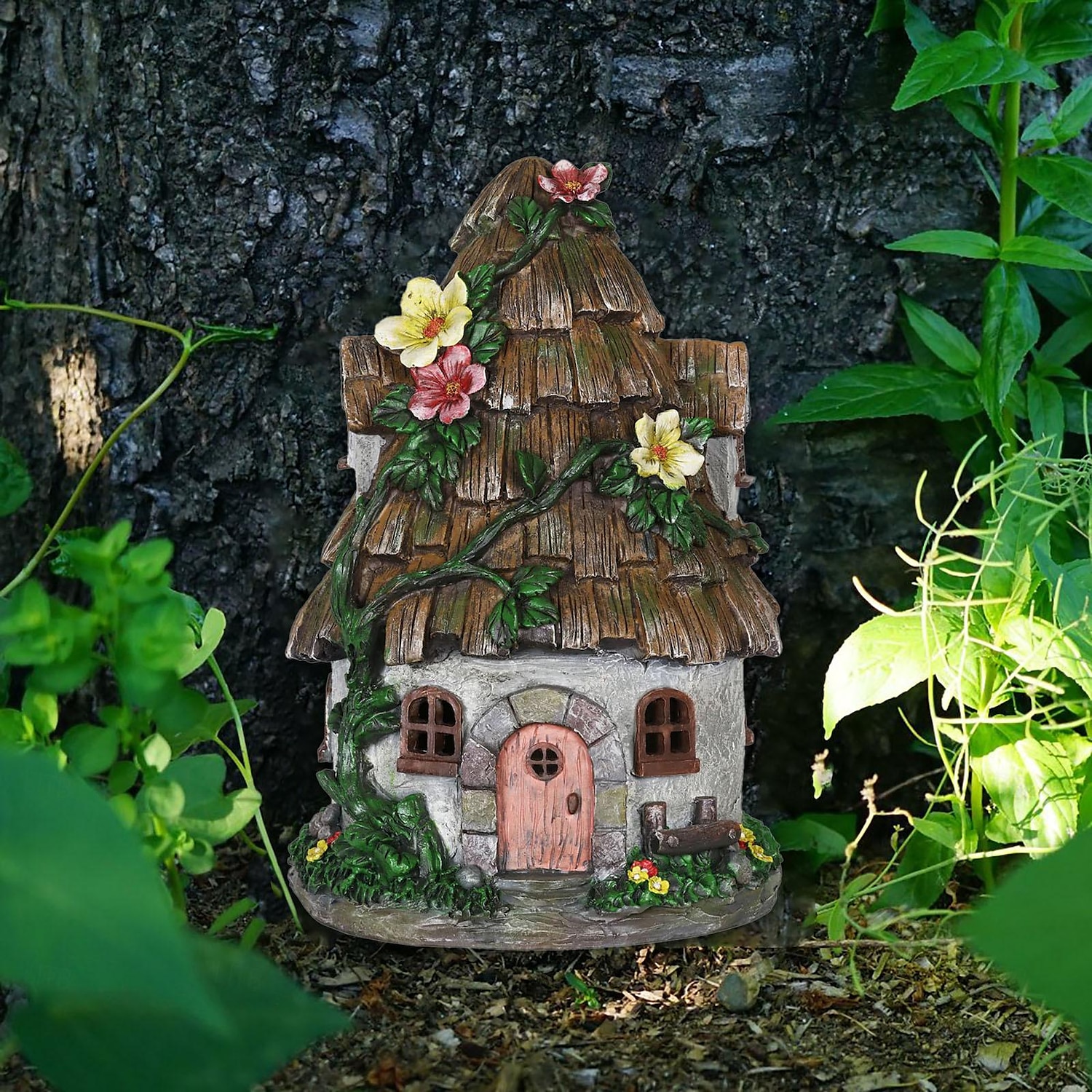 encantador portão de jardim de fadas, decoração caprichosa de árvore de madeira para porta, pátio e jardim - delicioso artesanato de ornamento de madeira para decoração de casa de conto de fadas de 2025 por $9.99 –P4