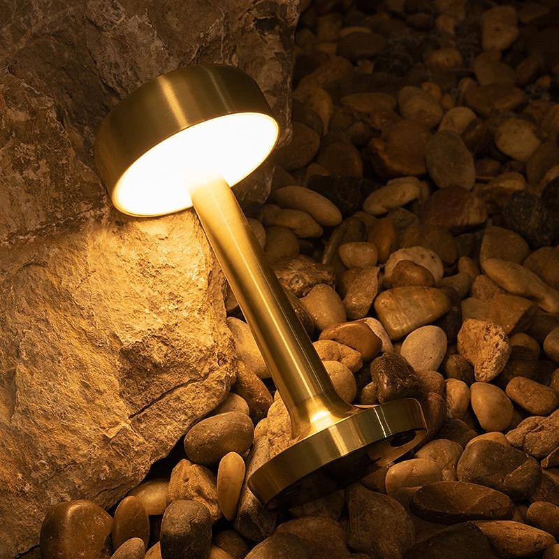 Rechargeable Metal Table Lamp Mushroom Shaped with 3-color Dimming Indoor Bedroom Living Room Atmosphere Desk Lamp USB Rechargeable 2025 - $37.99 –P7