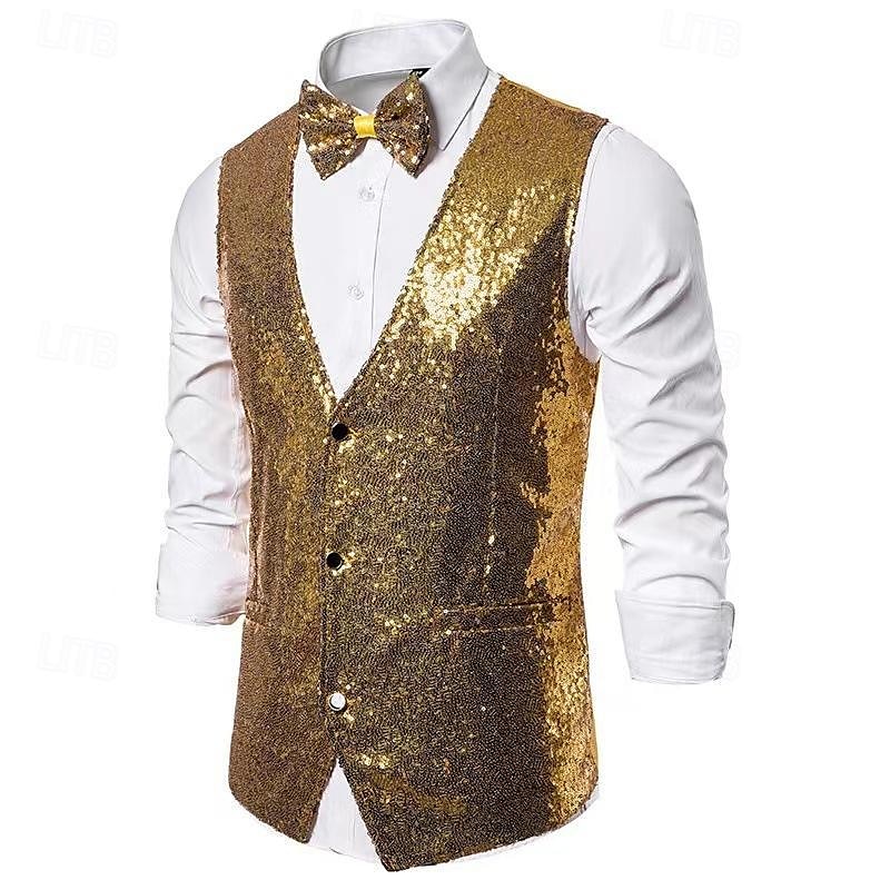 Retró 1920-as évek Prsluk Mellény Csokornyakkendő A nagy Gatsby Úriember Szűk fazon Férfi Álarcos mulatság Esemény / Buli Üzlet / Ünnepség / Esküvő Lánybúcsú Felnőttek Mellény Masni 2025 - $28.99 –P3