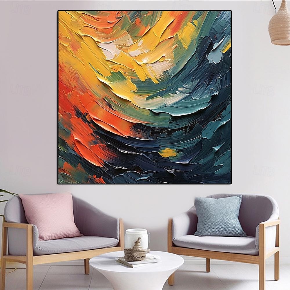 kolorowe malarstwo abstrakcyjne 100% ręcznie robione na płótnie teksturowane malarstwo akrylowe abstrakcyjny obraz olejny dekoracje ścienne do salonu biuro sypialnia wall art malarstwo grafika 2025 - $116.99 –P5
