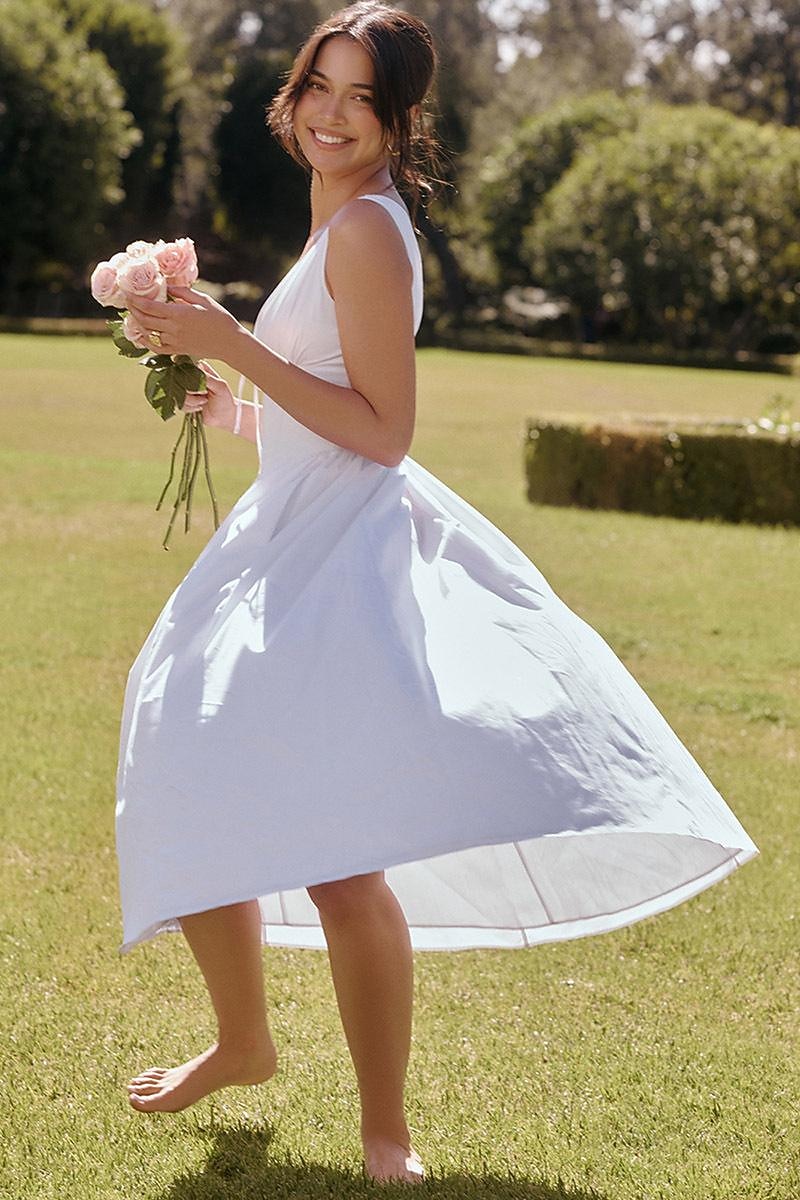 little white dress for bachelorette party Ives Front Tie Mini Dress M main image 1