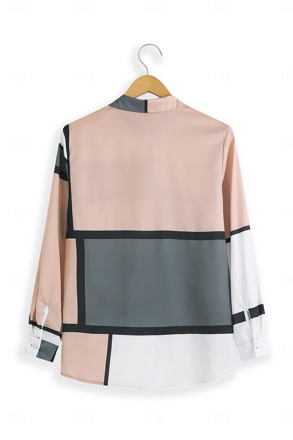 Camicia Donna Moda Flanella Stampa Bottoni Maniche Lunghe Top Regolari Collo Camicia Casual Rosa Viola Primavera Autunno del 2025 a $32.99 –P5