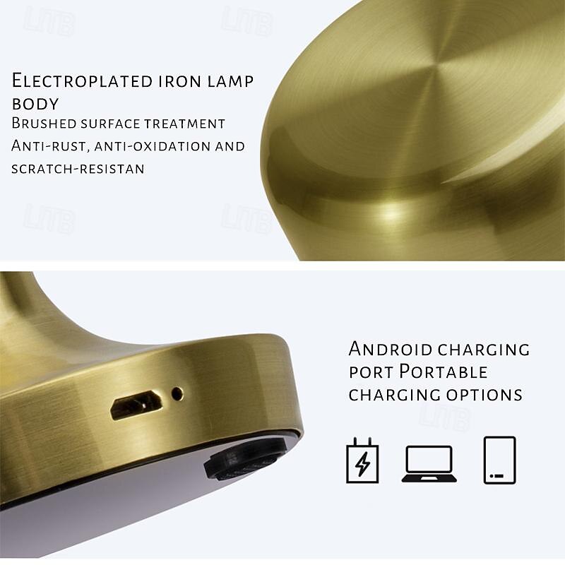 Rechargeable Metal Table Lamp Mushroom Shaped with 3-color Dimming Indoor Bedroom Living Room Atmosphere Desk Lamp USB Rechargeable 2025 - $37.99 –P5
