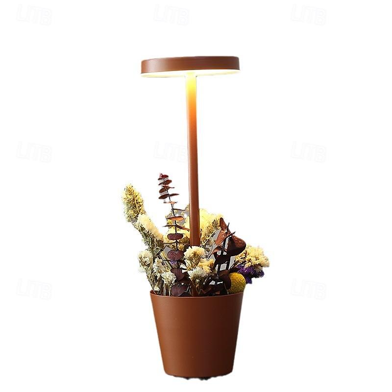 Cordless Table Lamp  with Flower Basket Design  3-Levels Brightness Stepless Dimming Table Light Rechargeable Battery Powered LED Desk Lamp for Restaurant/Home/Patio 2025 - $43.99 –P3