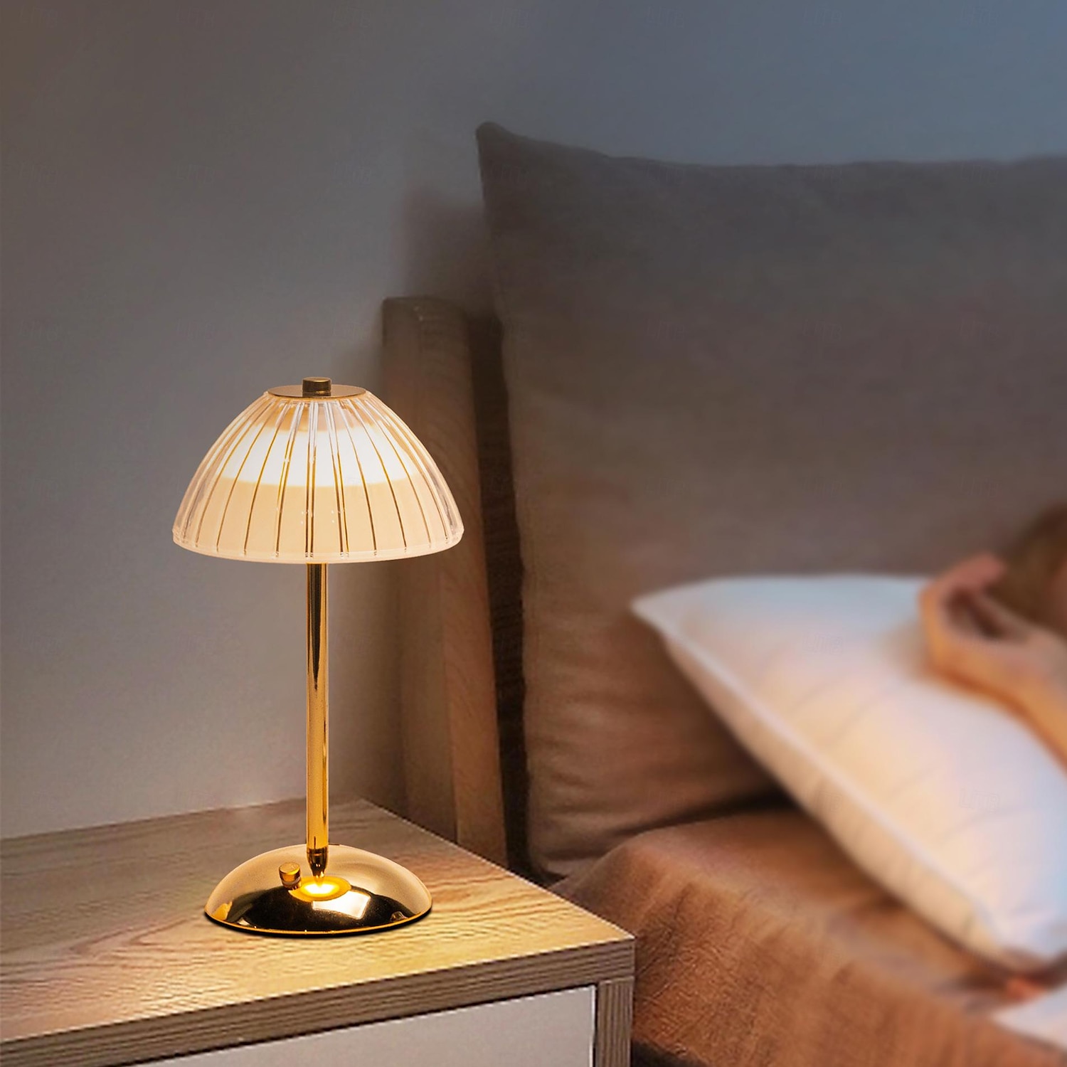 Kristall-Tischlampe, modern, minimalistisch, Touch, 3-farbig, stufenlose Dimmung, wiederaufladbar über USB, mit weichem Licht und langlebigem Akku 2025 - $48.99 –P3