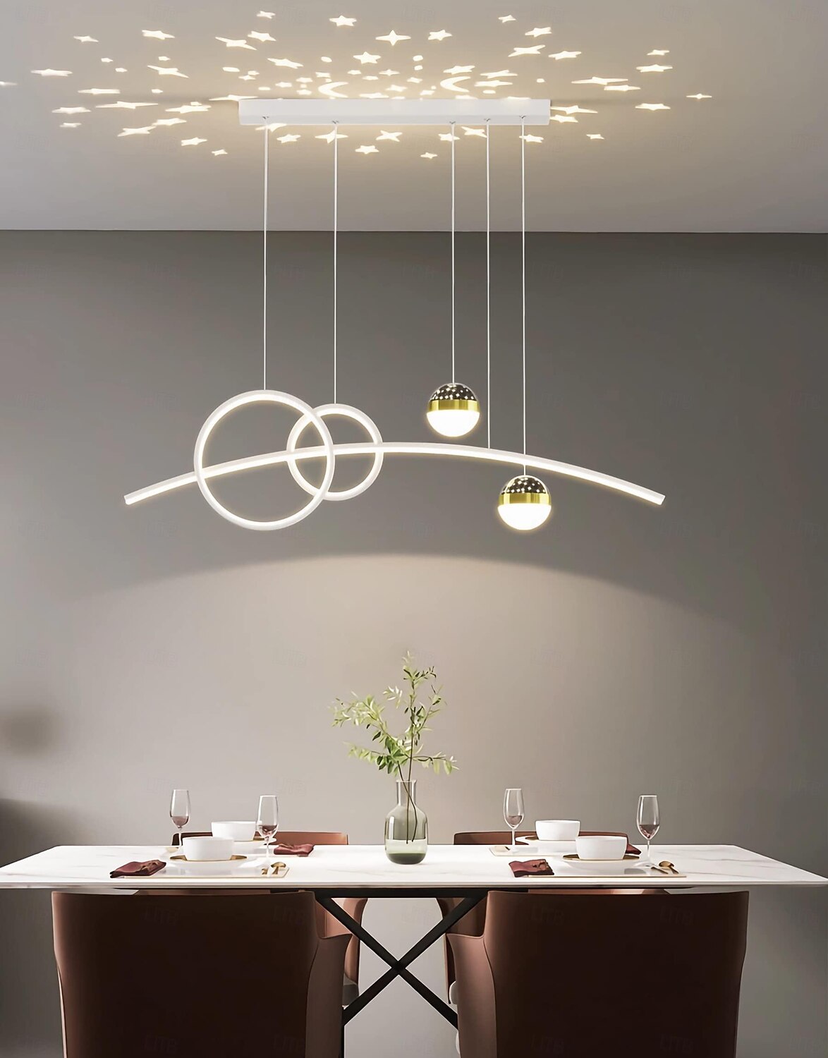 120 cm Intensité Réglable Lampe suspendue Aluminium Le Gel de Silice Style artistique Nouveauté Tendance Finitions Peintes Noir Artistique Moderne 110-240 V de 2025 ? €253.74 –P3