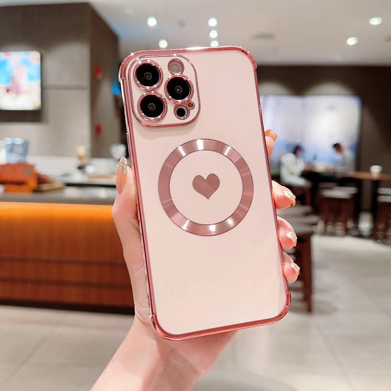 2025年 電話 ケース 用途 iPhone 16 iPhone 15 プロマックスプラス iPhone 14 13 12 Pro Max Plus バックカバー ワイヤレス充電をサポート 耐衝撃 ハート TPU 仕上げ コレクション – $13.99 –P3