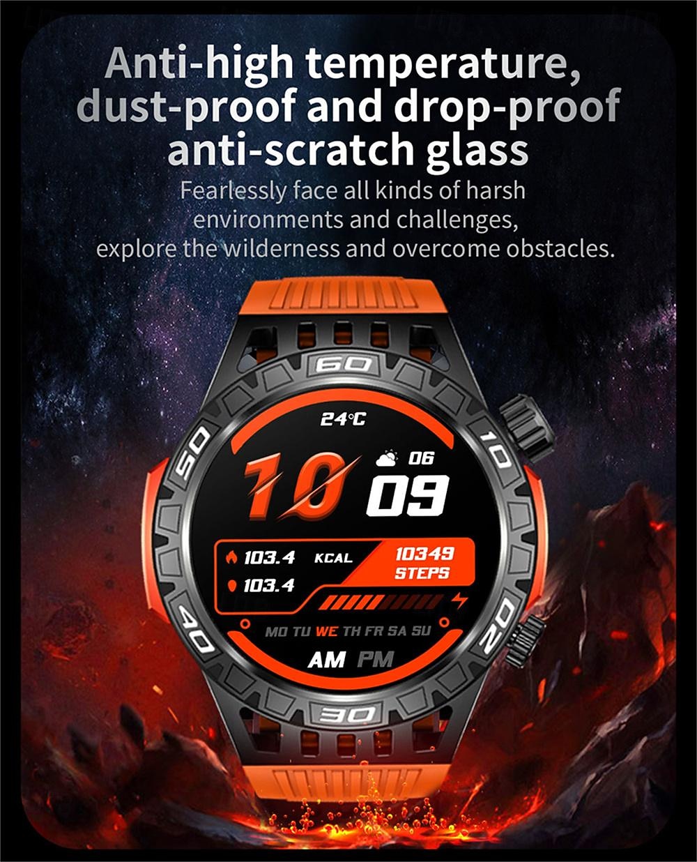 ceas inteligent ht22 ecran de 1,46 inchi apel bluetooth ip68 lanternă cu led rezistentă la apă baterie mare 100 sport gps pistă de fitness ceas inteligent 2025 - $46.99 -P13