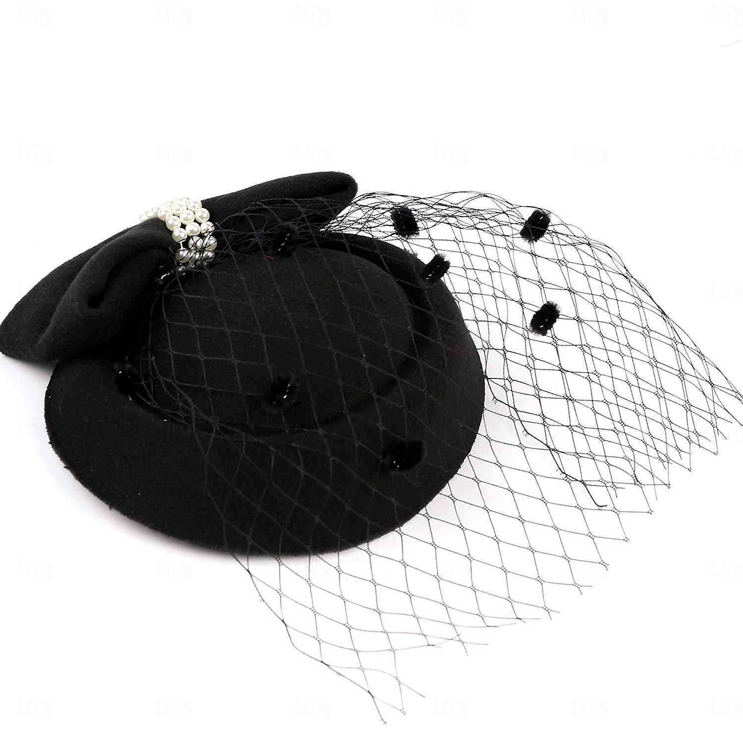 Classical Retro Vintage 1950s Outfits Pillbox Hat Fascinators Hat Bridal Women's Carnival Valentine's Day Wedding Wedding Guest Party / Cocktail Gloves Necklace Headwear 2025 - $23.99 –P5