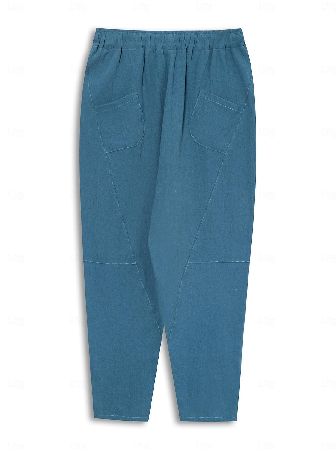 Herren Leinenhose Hose Hosen Sommerhosen Pumphose Strandhose Tasche Kordelzug Elastische Taille Glatt Leichtgewichtig Knöchellänge Yoga Täglich Modisch Brautkleider schlicht Lockere Passform Meerblau 2025 - $20.99 –P3