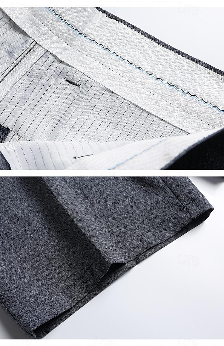 Herren Kleid-Shorts Lässige Shorts Höhenanstieg Einfarbig Atmungsaktiv Leichtgewichtig Knielänge Casual Basic Klassisch weiß grau Schwarz Hoher Taillenbund Unelastisch 2025 - $13.99 –P9